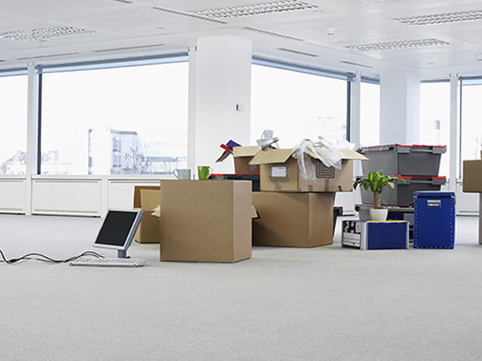 Packed office boxes